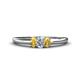 1 - Louisa 6x4 mm Oval Cut Diamond and Citrine Trellis Three Stone Engagement Ring 