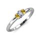 3 - Louisa 6x4 mm Oval Cut Diamond and Citrine Trellis Three Stone Engagement Ring 