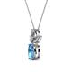 2 - Rayen Blue Topaz and Diamond Slider Pendant 