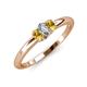 3 - Louisa 6x4 mm Oval Cut Lab Grown Diamond and Citrine Trellis Three Stone Engagement Ring 