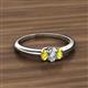2 - Louisa 6x4 mm Oval Cut Lab Grown Diamond and Yellow Sapphire Trellis Three Stone Engagement Ring 