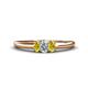 1 - Louisa 6x4 mm Oval Cut Lab Grown Diamond and Yellow Sapphire Trellis Three Stone Engagement Ring 