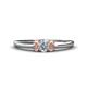 1 - Louisa 6x4 mm Oval Cut Lab Grown Diamond and Morganite Trellis Three Stone Engagement Ring 