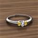 2 - Louisa 6x4 mm Oval Cut Lab Grown Diamond and Citrine Trellis Three Stone Engagement Ring 