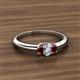 2 - Louisa 6x4 mm Oval Cut Lab Grown Diamond and Red Garnet Trellis Three Stone Engagement Ring 