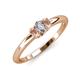 3 - Louisa 6x4 mm Oval Cut Lab Grown Diamond and Morganite Trellis Three Stone Engagement Ring 