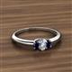 2 - Louisa 6x4 mm Oval Cut Lab Grown Diamond and Blue Sapphire Trellis Three Stone Engagement Ring 