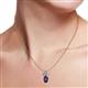 3 - Rayen Blue Sapphire and Diamond Slider Pendant 