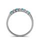 5 - Vivian 3.00 mm Blue Diamond and Diamond 7 Stone Wedding Band 