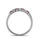 5 - Vivian 3.00 mm Red Garnet and Diamond 7 Stone Wedding Band 