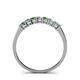 5 - Vivian 3.00 mm Emerald and Diamond 7 Stone Wedding Band 