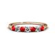 1 - Vivian 3.00 mm Ruby and Diamond 7 Stone Wedding Band 