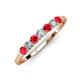 3 - Vivian 3.00 mm Ruby and Diamond 7 Stone Wedding Band 
