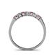 5 - Vivian 3.00 mm Rhodolite Garnet and Lab Grown Diamond 7 Stone Wedding Band 