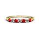 1 - Vivian 3.00 mm Ruby and Lab Grown Diamond 7 Stone Wedding Band 