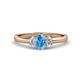1 - Gemma 7x5 mm Oval Cut Blue Topaz and Diamond Trellis Three Stone Engagement Ring 