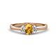 1 - Gemma 7x5 mm Oval Cut Citrine and Diamond Trellis Three Stone Engagement Ring 