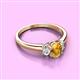 3 - Gemma 7x5 mm Oval Cut Citrine and Diamond Trellis Three Stone Engagement Ring 
