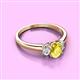 3 - Gemma 7x5 mm Oval Cut Yellow Sapphire and Diamond Trellis Three Stone Engagement Ring 