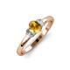 4 - Gemma 7x5 mm Oval Cut Citrine and Diamond Trellis Three Stone Engagement Ring 