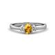 1 - Gemma 7x5 mm Oval Cut Citrine and Diamond Trellis Three Stone Engagement Ring 