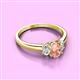 3 - Gemma 7x5 mm Oval Cut Morganite and Diamond Trellis Three Stone Engagement Ring 