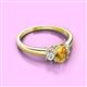 3 - Gemma 7x5 mm Oval Cut Citrine and Diamond Trellis Three Stone Engagement Ring 