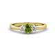 1 - Gemma 7x5 mm Oval Cut Peridot and Diamond Trellis Three Stone Engagement Ring 
