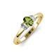 4 - Gemma 7x5 mm Oval Cut Peridot and Diamond Trellis Three Stone Engagement Ring 