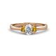 1 - Gemma 7x5 mm Oval Cut GIA Certified Natural Diamond and Citrine Trellis Three Stone Engagement Ring 