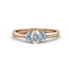 1 - Gemma 7x5 mm Oval Cut GIA Certified Natural Diamond and Aquamarine Trellis Three Stone Engagement Ring 