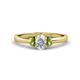 1 - Gemma 7x5 mm Oval Cut GIA Certified Natural Diamond and Peridot Trellis Three Stone Engagement Ring 