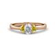 1 - Gemma 7x5 mm Oval Cut Lab Grown Diamond and Yellow Sapphire Trellis Three Stone Engagement Ring 