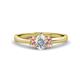 1 - Gemma 7x5 mm Oval Cut Lab Grown Diamond and Morganite Trellis Three Stone Engagement Ring 