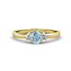 1 - Gemma 7x5 mm Oval Cut Aquamarine and Lab Grown Diamond Trellis Three Stone Engagement Ring 