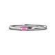 1 - Riley Bold 4x2 mm Baguette Pink Sapphire Minimalist Solitaire Promise Ring 