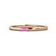 1 - Riley Bold 4x2 mm Baguette Pink Sapphire Minimalist Solitaire Promise Ring 