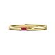 1 - Riley Bold 4x2 mm Baguette Pink Tourmaline Minimalist Solitaire Promise Ring 