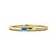 1 - Riley Bold 4x2 mm Baguette Blue Topaz Minimalist Solitaire Promise Ring 