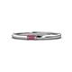 1 - Riley Bold 4x2 mm Baguette Rhodolite Garnet Minimalist Solitaire Promise Ring 