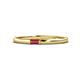 1 - Riley Bold 4x2 mm Baguette Ruby Minimalist Solitaire Promise Ring 