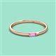 2 - Riley Bold 4x2 mm Baguette Pink Sapphire Minimalist Solitaire Promise Ring 