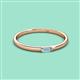 2 - Riley Bold 4x2 mm Baguette Aquamarine Minimalist Solitaire Promise Ring 