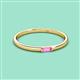 2 - Riley Bold 4x2 mm Baguette Pink Sapphire Minimalist Solitaire Promise Ring 