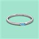2 - Riley Bold 4x2 mm Baguette Blue Topaz Minimalist Solitaire Promise Ring 