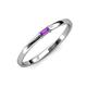 3 - Riley Bold 4x2 mm Baguette Amethyst Minimalist Solitaire Promise Ring 