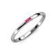 3 - Riley Bold 4x2 mm Baguette Rhodolite Garnet Minimalist Solitaire Promise Ring 