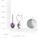 3 - Ilona Oval Cut Amethyst and Diamond Halo Dangling Earrings 