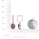 3 - Ilona Oval Cut Amethyst and Diamond Halo Dangling Earrings 