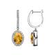 1 - Ilona Oval Cut Citrine and Diamond Halo Dangling Earrings 